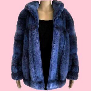 Christian Dior 1986 Grace Kelly Blue Mink Ombre Fur Coat Jacket 38 6 M